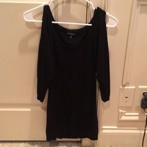 Express Black Open-Shoulder Sweater